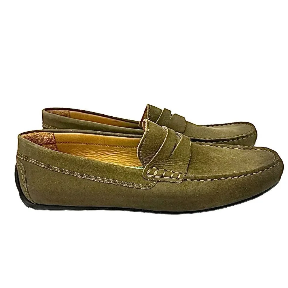 Blake McKay Olive Leather Driving Loafers Mens 8M Brazil Moccasin Casual